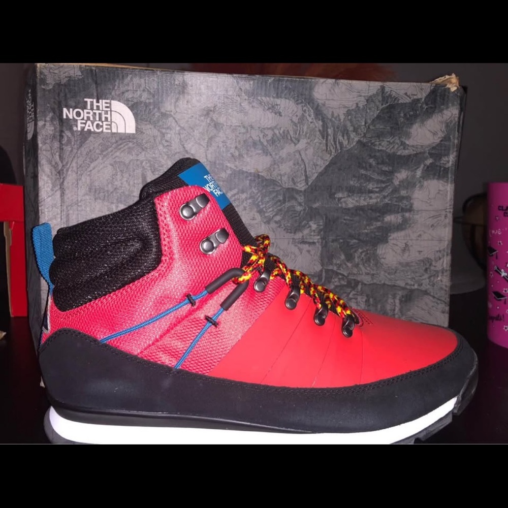 The North Face Men's Red and Black Sneakers